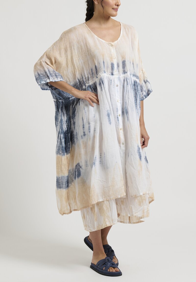Gilda Midani Linen Over Dress in Rose & Ash Blue	