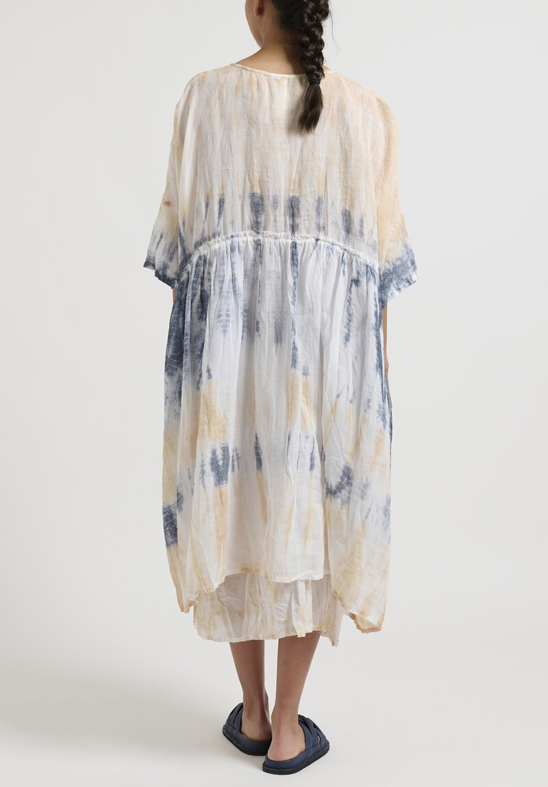 Gilda Midani Linen Over Dress in Rose & Ash Blue	