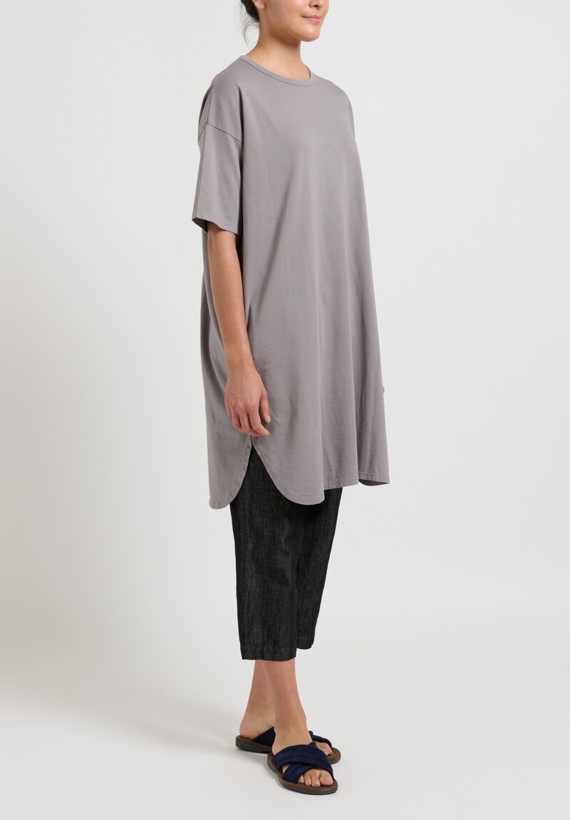 Maison de Soil Long Cotton T-Shirt in Charcoal Grey	
