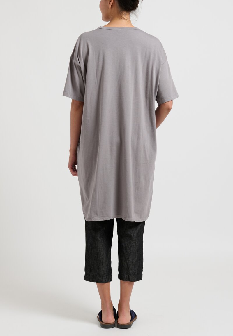 Maison de Soil Long Cotton T-Shirt in Charcoal Grey	