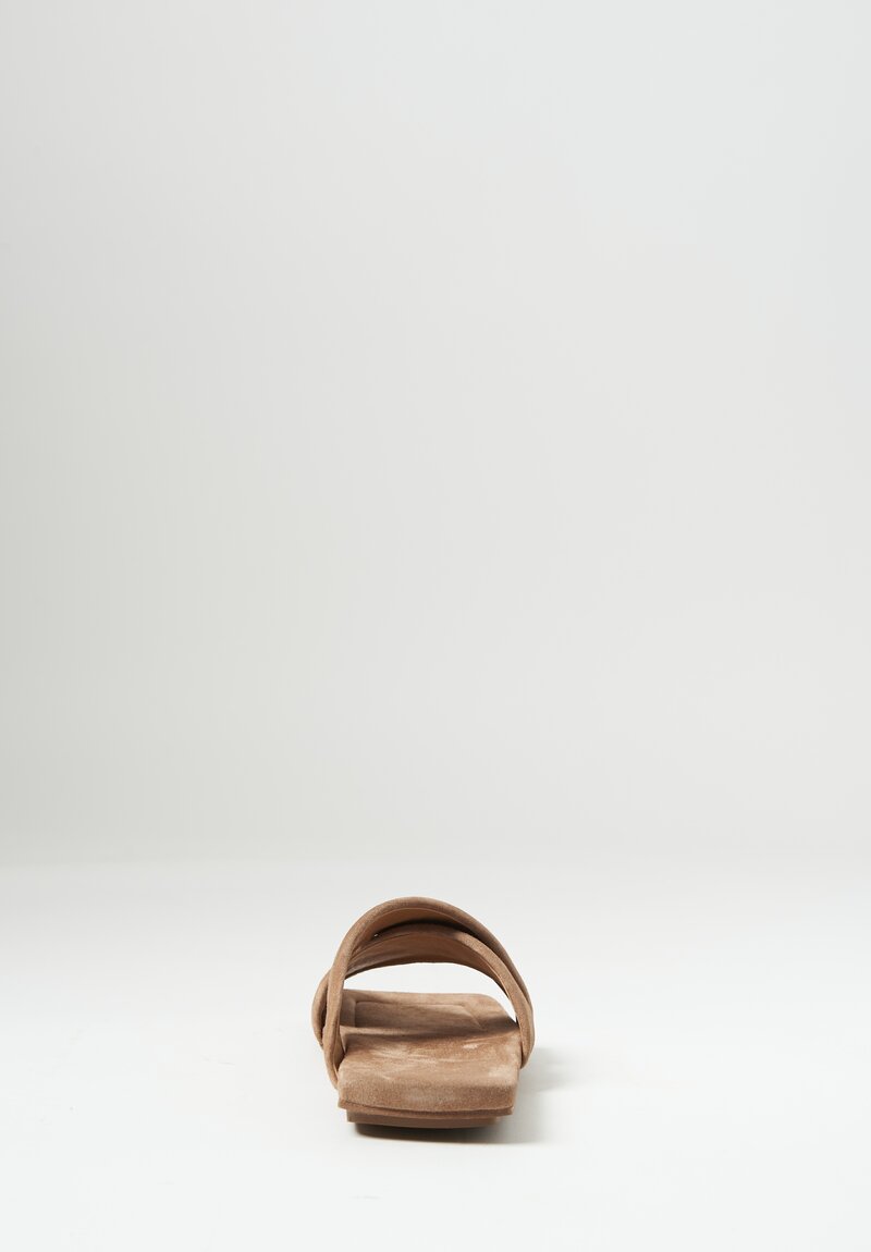 Marséll Leather ''Tavola-Scalzato'' Slide Sandal in Hazelnut Brown	