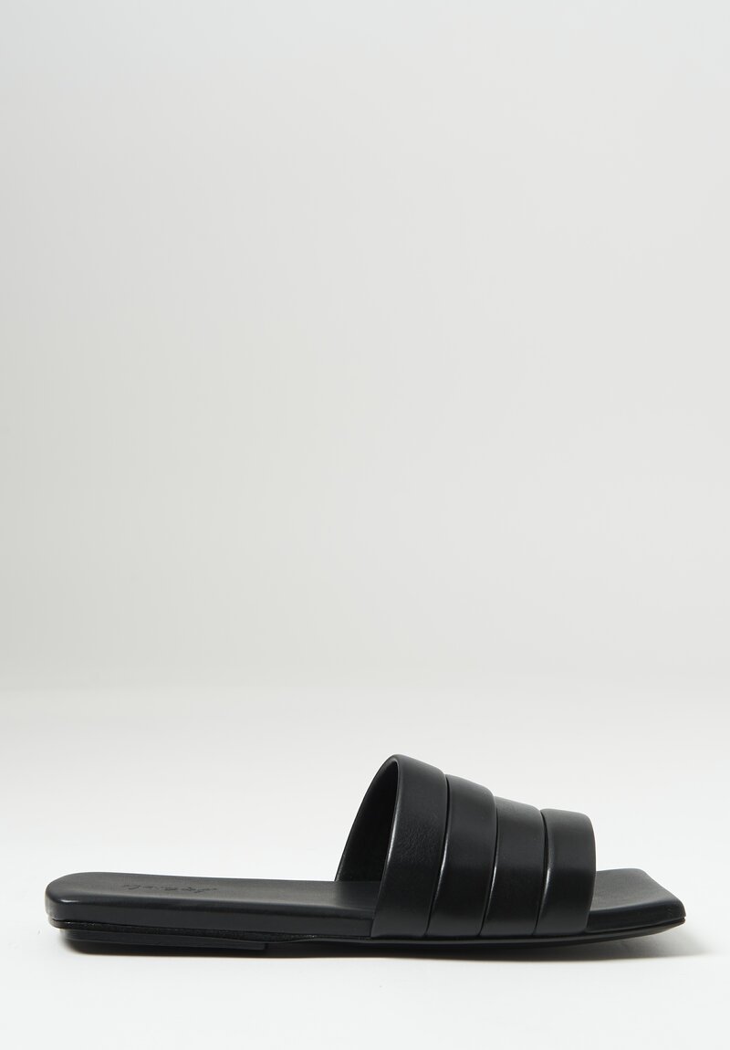 Marséll Leather ''Tavola-Scalzato'' Slide Sandal in Black	
