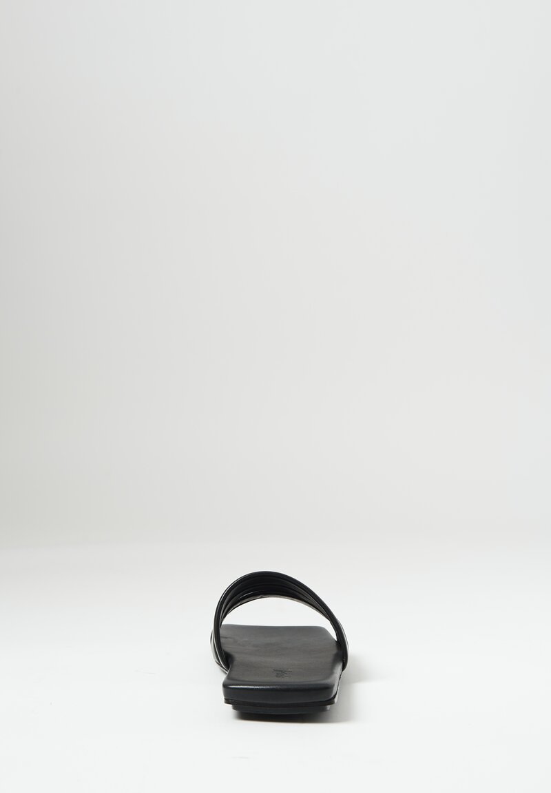 Marséll Leather ''Tavola-Scalzato'' Slide Sandal in Black	