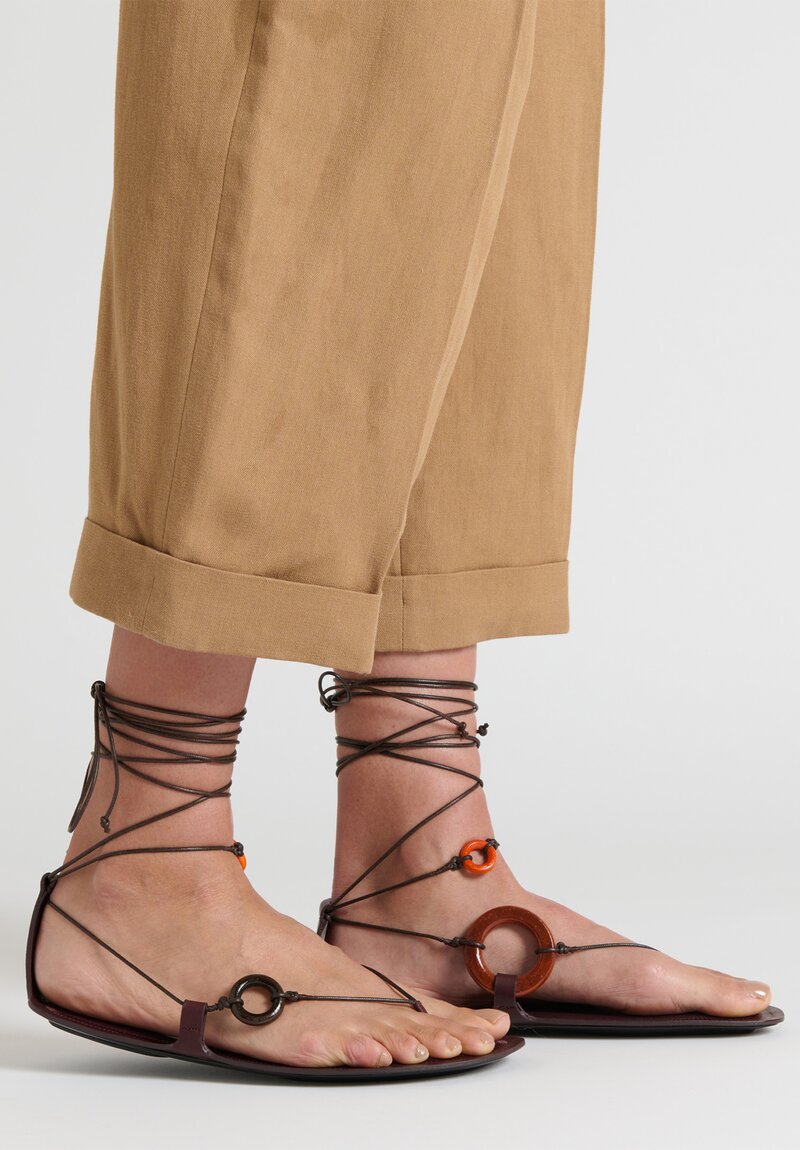 The Row Ring Sandal in Leather	