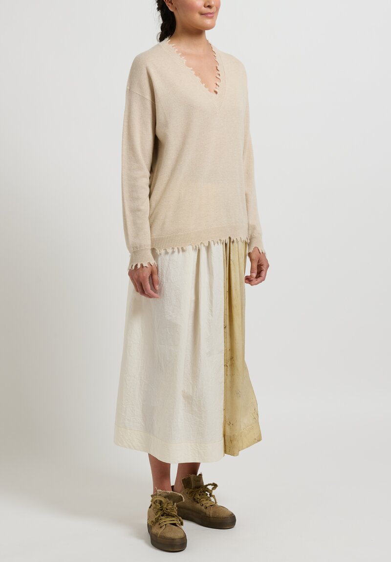 Uma Wang ''Gillian'' Skirt in Coffee & White	