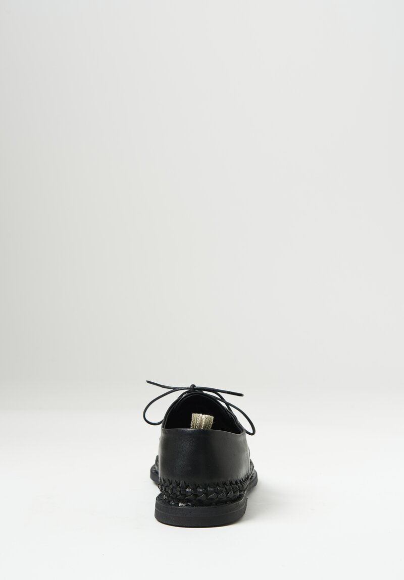 Officine Creative Mabelle Braided Loafer in Black Nappa Nero	
