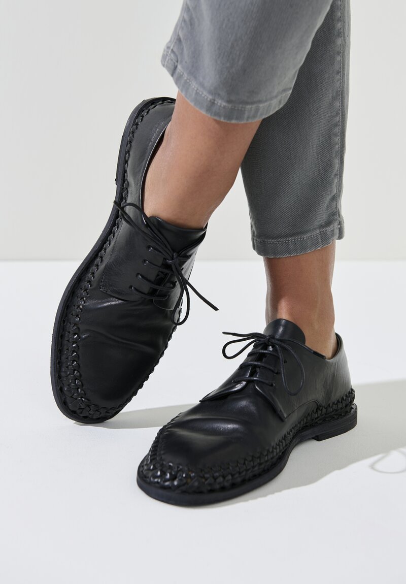 Officine Creative Mabelle Braided Loafer in Black Nappa Nero	