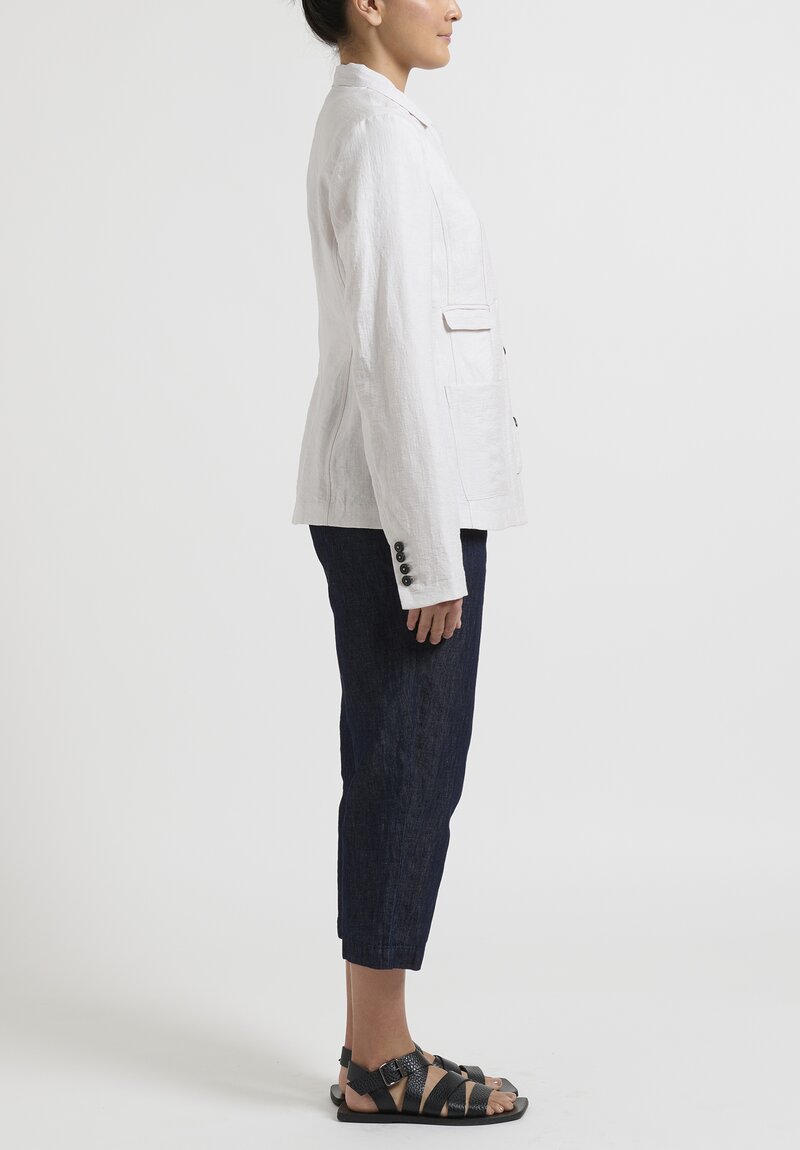 Rundholz Small Collar Cotton Jacket in Poire White	