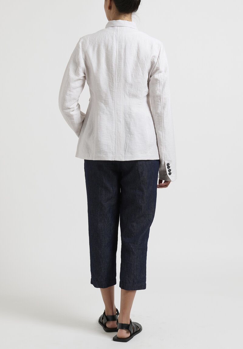 Rundholz Small Collar Cotton Jacket in Poire White	
