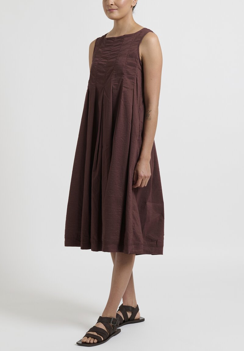 Rundholz Pleated Dress in Noix Brown	