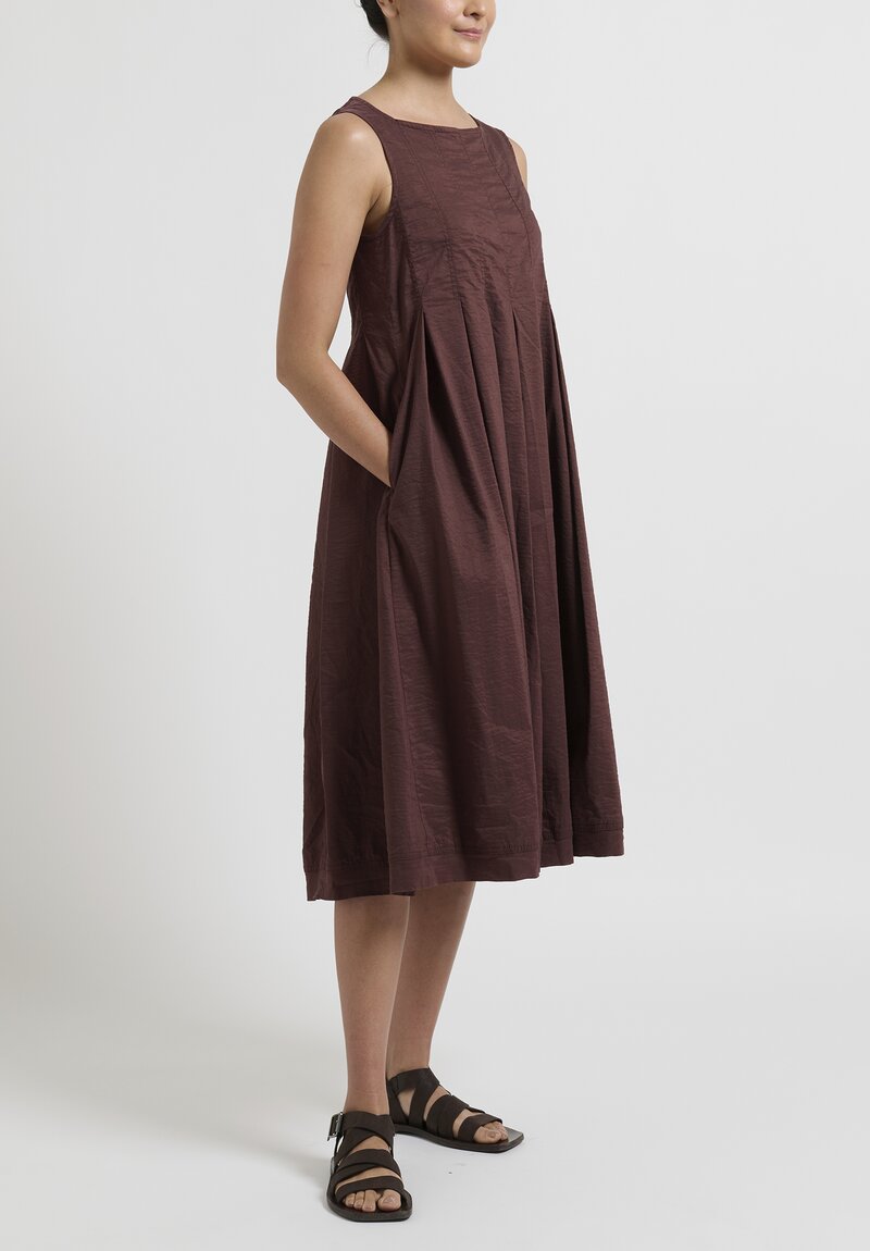 Rundholz Pleated Dress in Noix Brown	