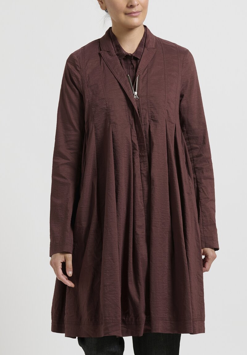 Rundholz Pleated Coat in Noix Brown	