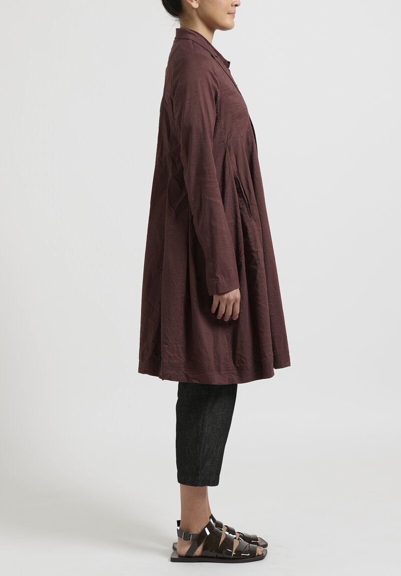 Rundholz Pleated Coat in Noix Brown	
