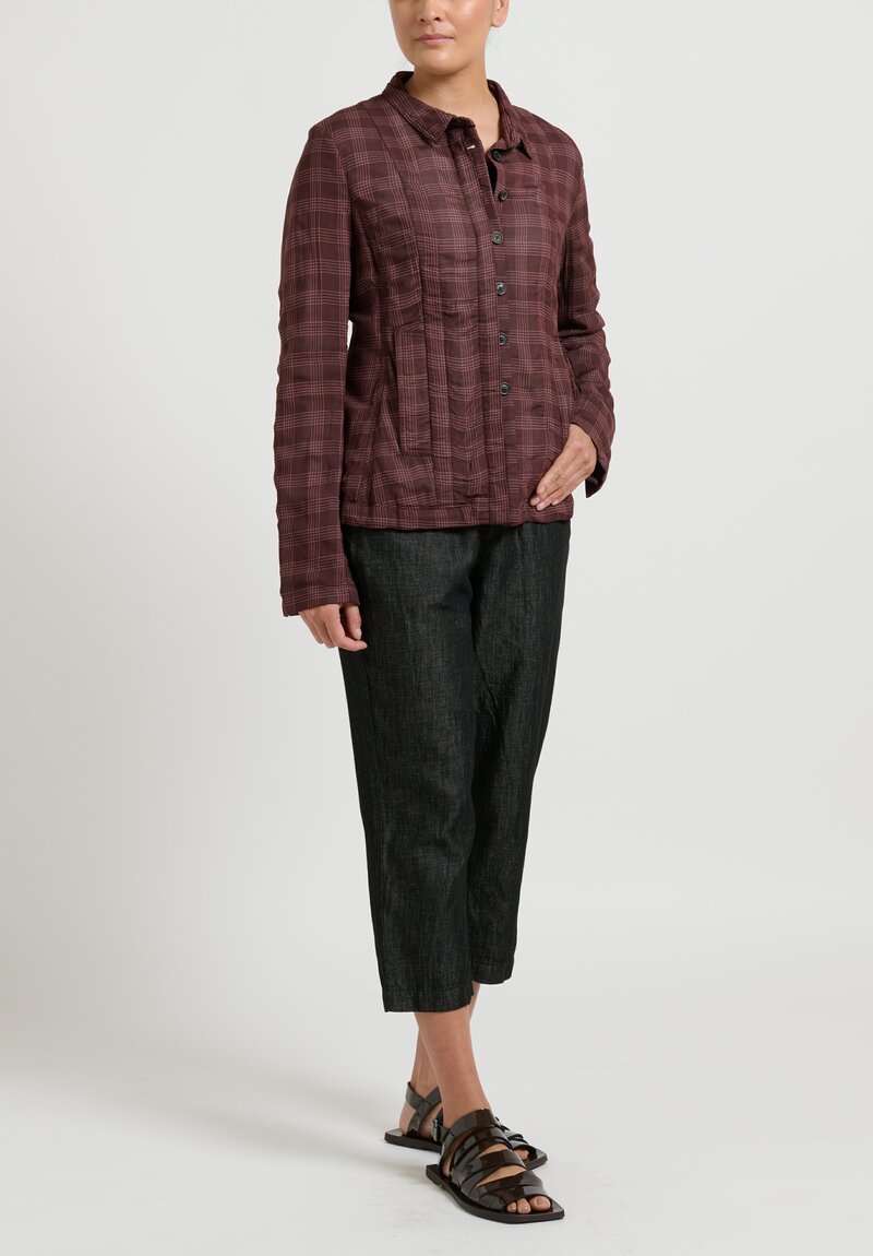 Rundholz Small Collar, Fitted Jacket in Noix Brown Check	