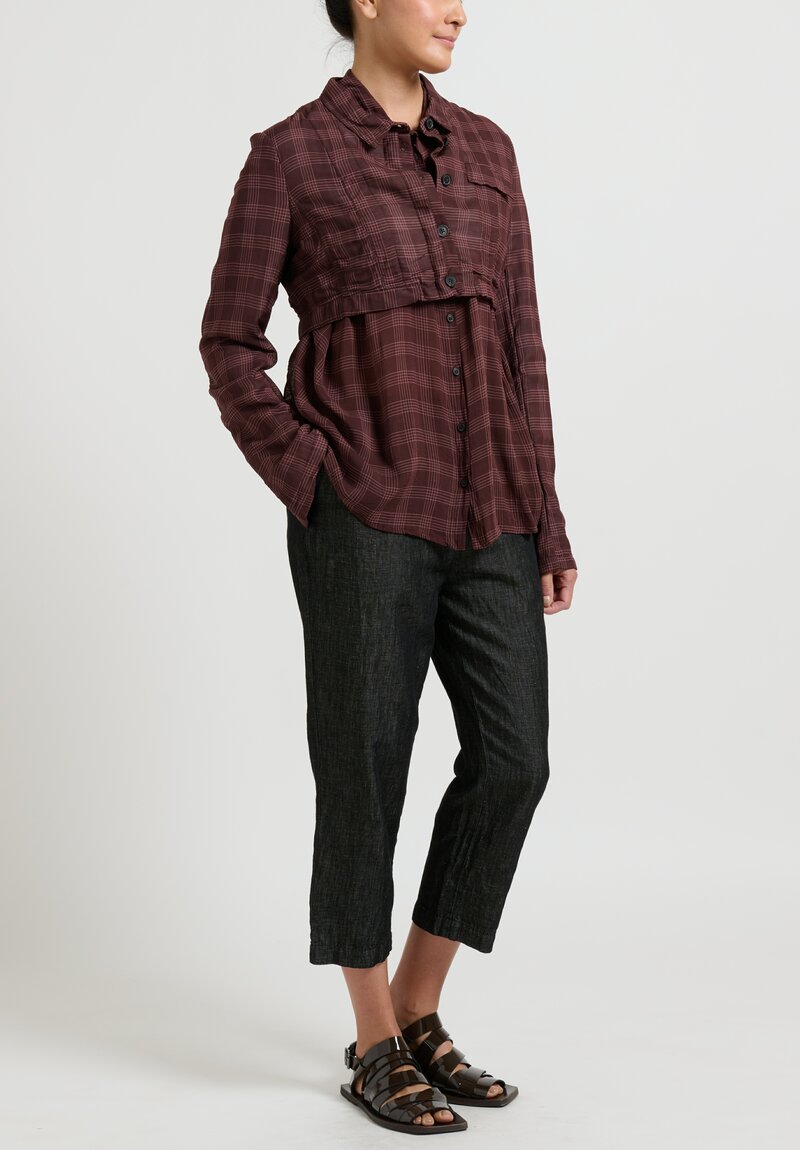 Rundholz Checkered Cropped Jacket in Noix Brown	