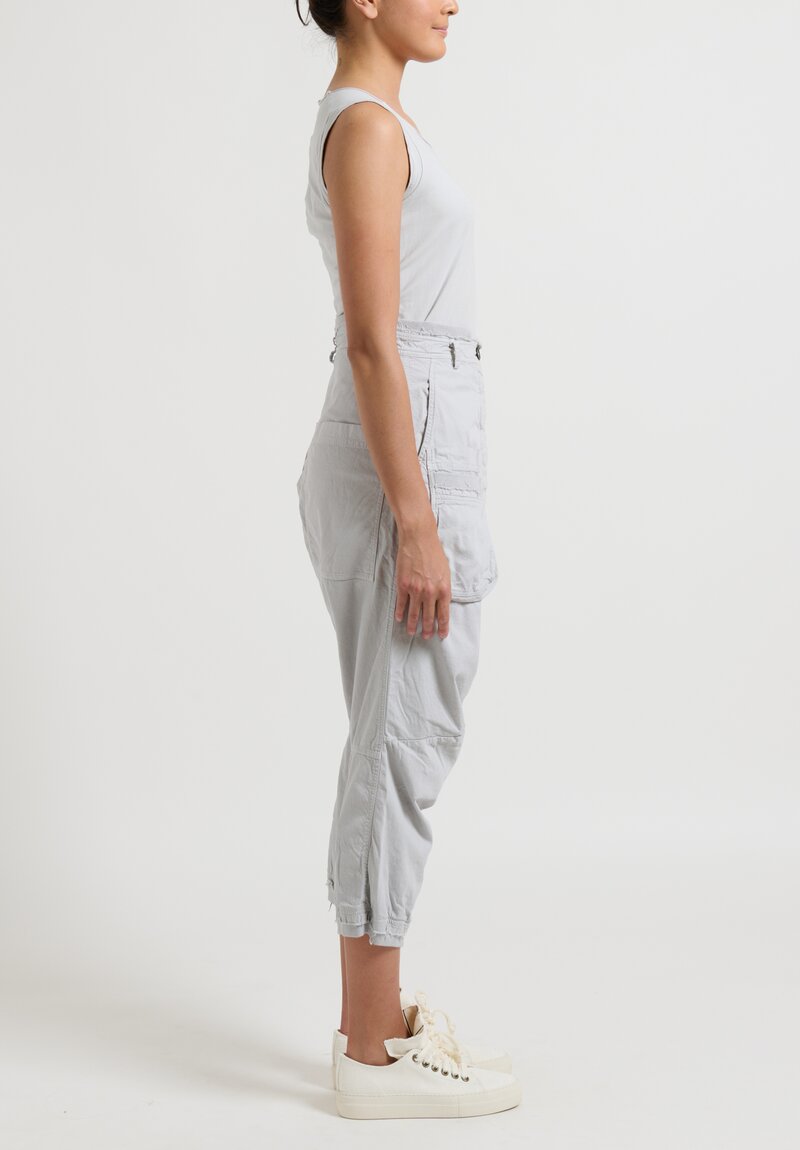 Rundholz Dip Drop Crotch, Cropped Cargo Pants in Cloud Grey