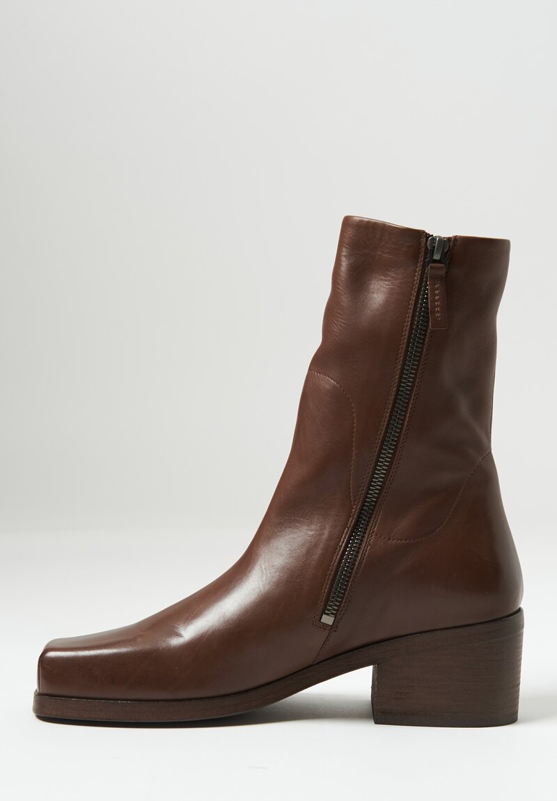 Marséll Leather ''Cassello'' Ankle Boots in Bark Brown	