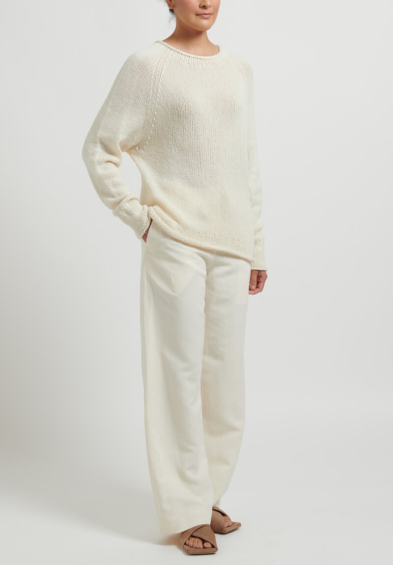 Wommelsdorff Hand Knit Hanami Sweater in Off White	