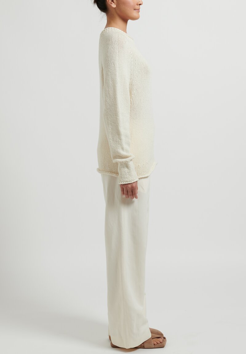 Wommelsdorff Hand Knit Hanami Sweater in Off White	