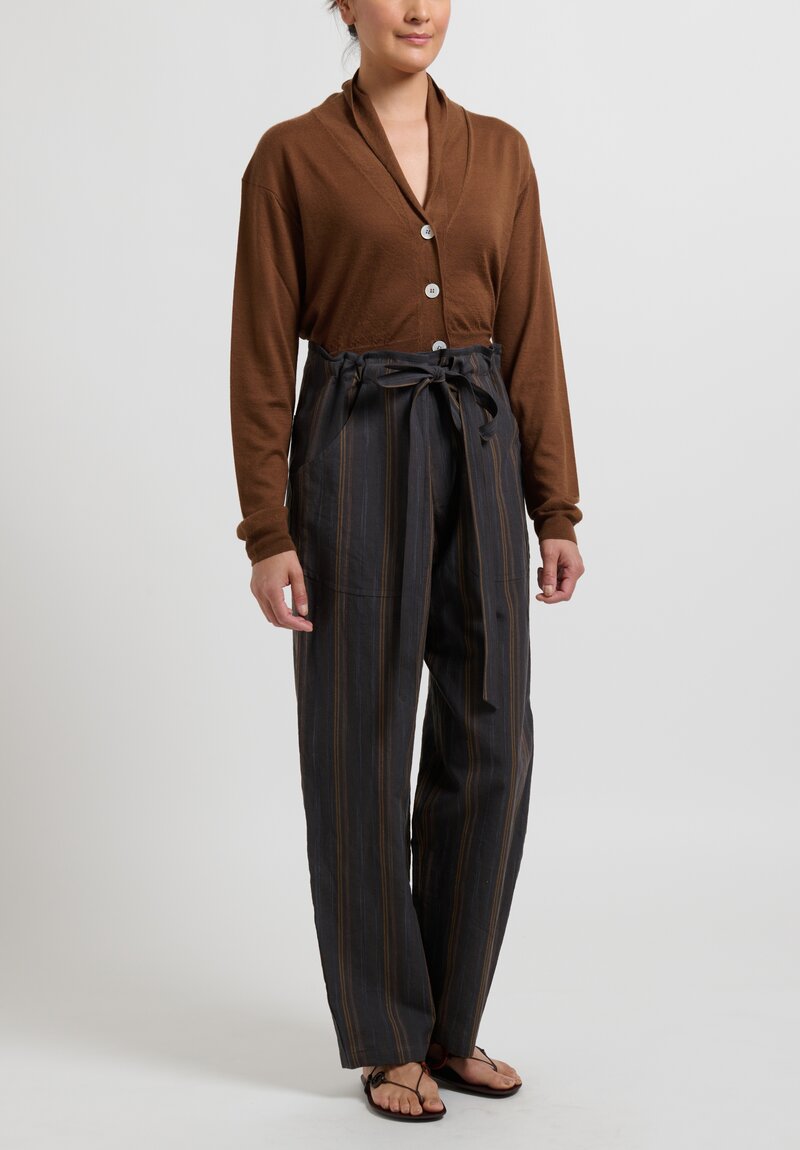 Zanini Striped Coulisse Pant in Mocha, Golden & Blue	