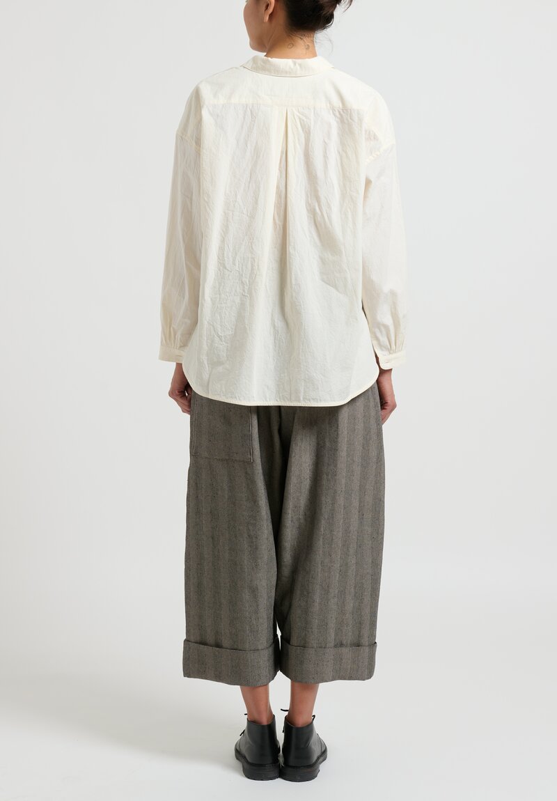 toogood Crinkled Cotton ''Florist'' Shirt in Raw Off White	