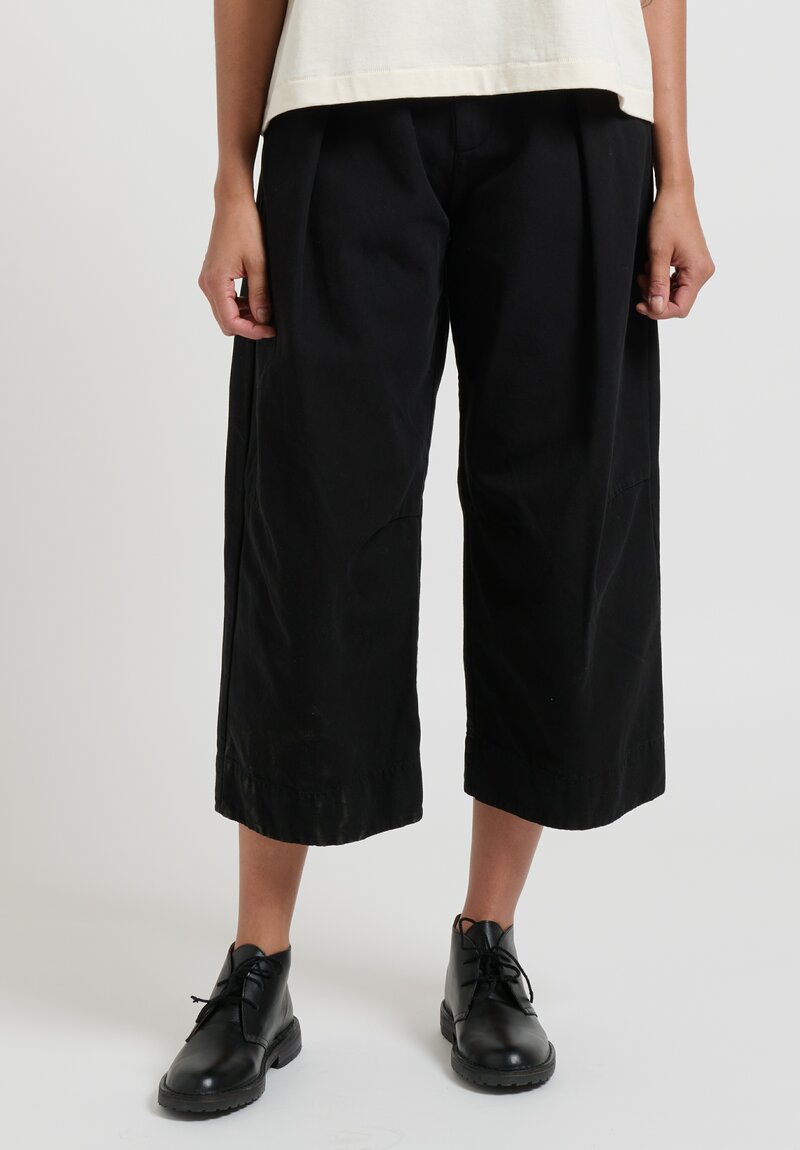 toogood Cotton Pleated ''Tinker'' Trousers in Flint Black	