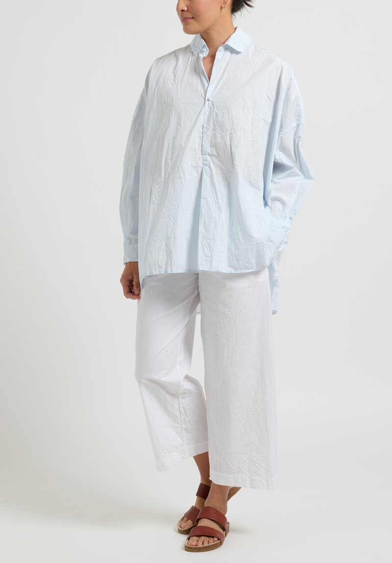 Daniela Gregis Washed Cotton ''More'' Shirt in Celeste Blue	