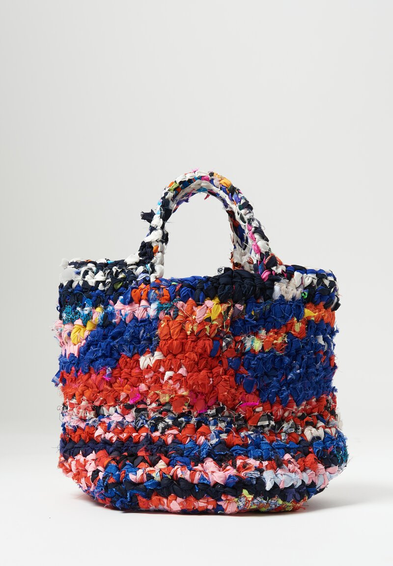 Daniela Gregis Linen Cotton Borsa Vivace Crochet Bag Red, Blue	