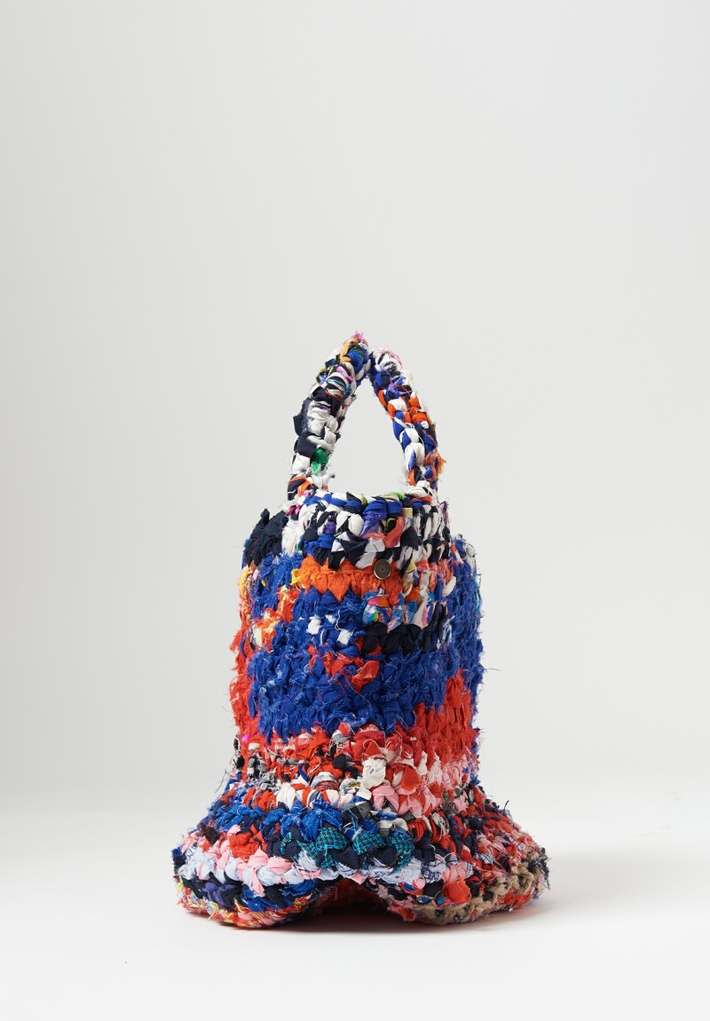 Daniela Gregis Linen Cotton Borsa Vivace Crochet Bag Red, Blue	
