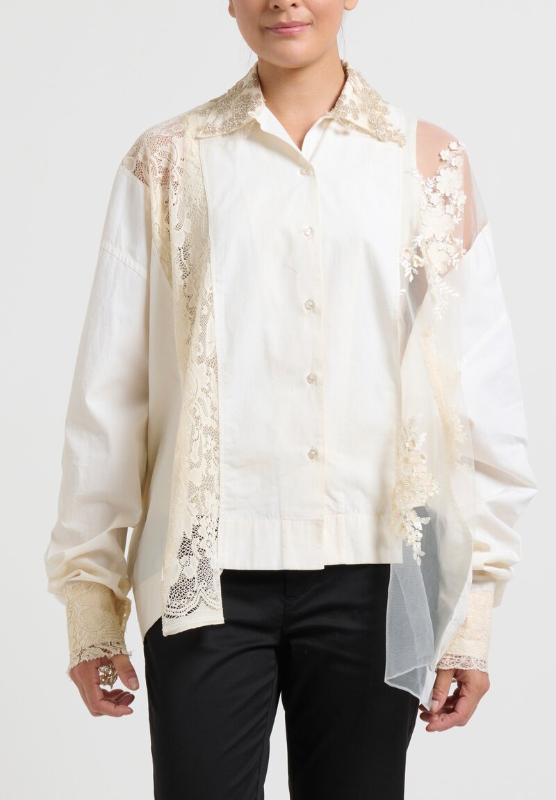 Antonio Marras Cotton Sequin Collar Camicia Shirt	