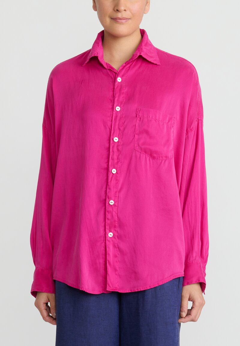 Chez Vidalenc Hand-Dyed Silk AXL Shirt in Pink