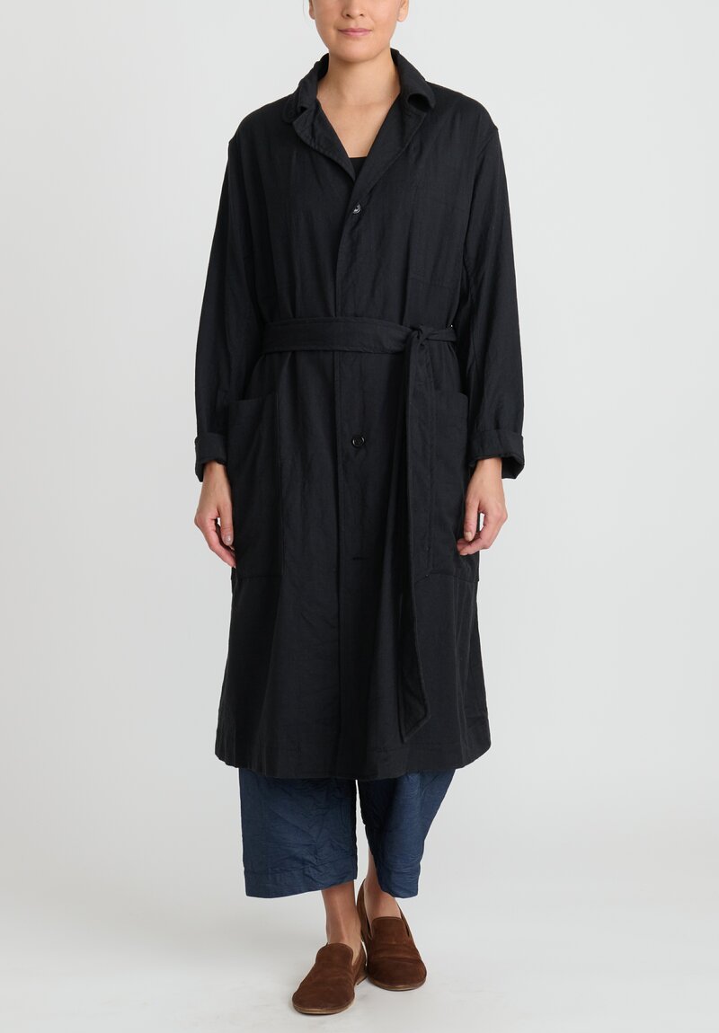 Chez Vidalenc Wool Mar Trench Coat in Black | Santa Fe Dry Goods