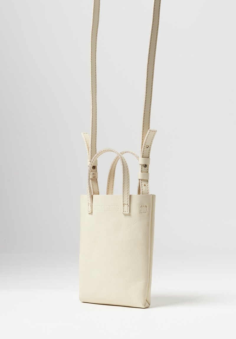 Uma Wang Leather Small Shoulder Bag Off White	