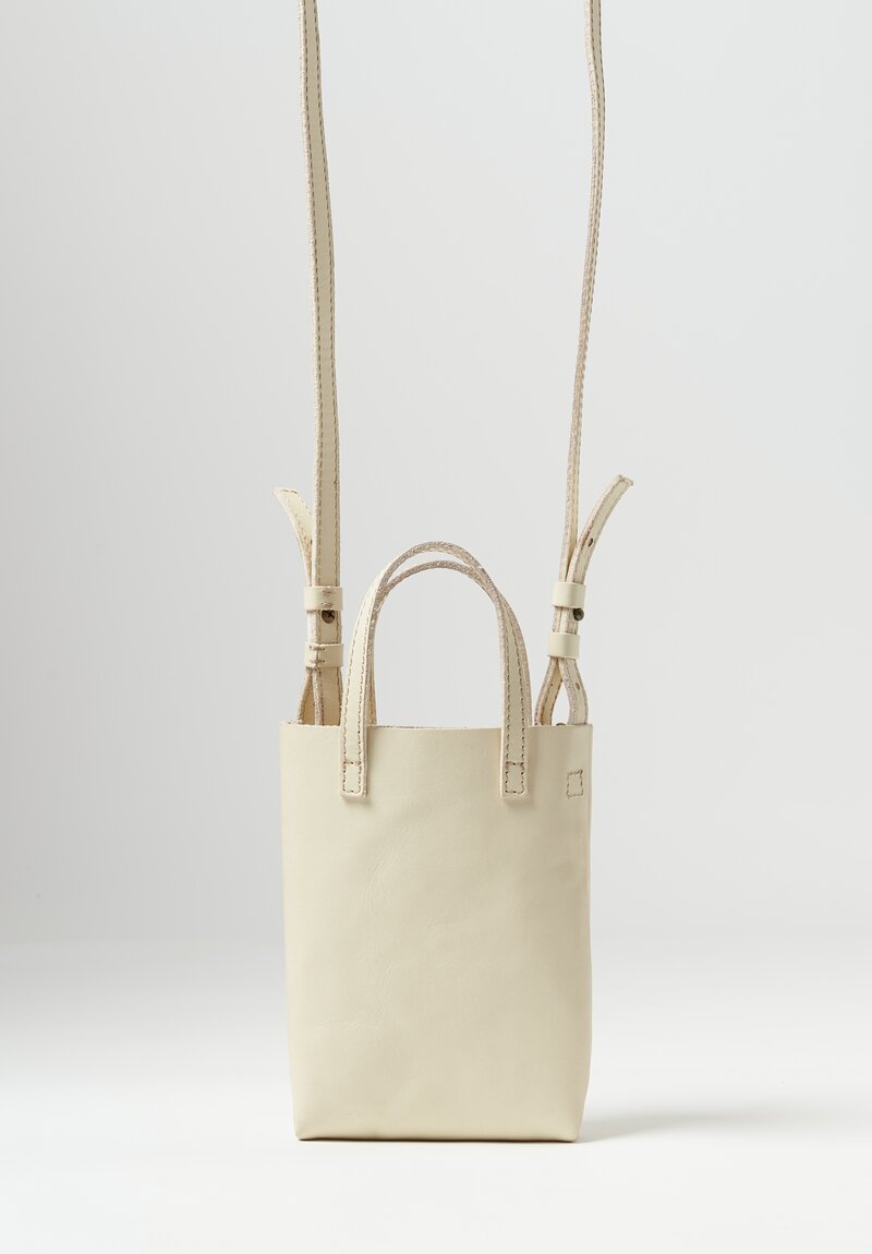 Uma Wang Leather Small Shoulder Bag Off White	