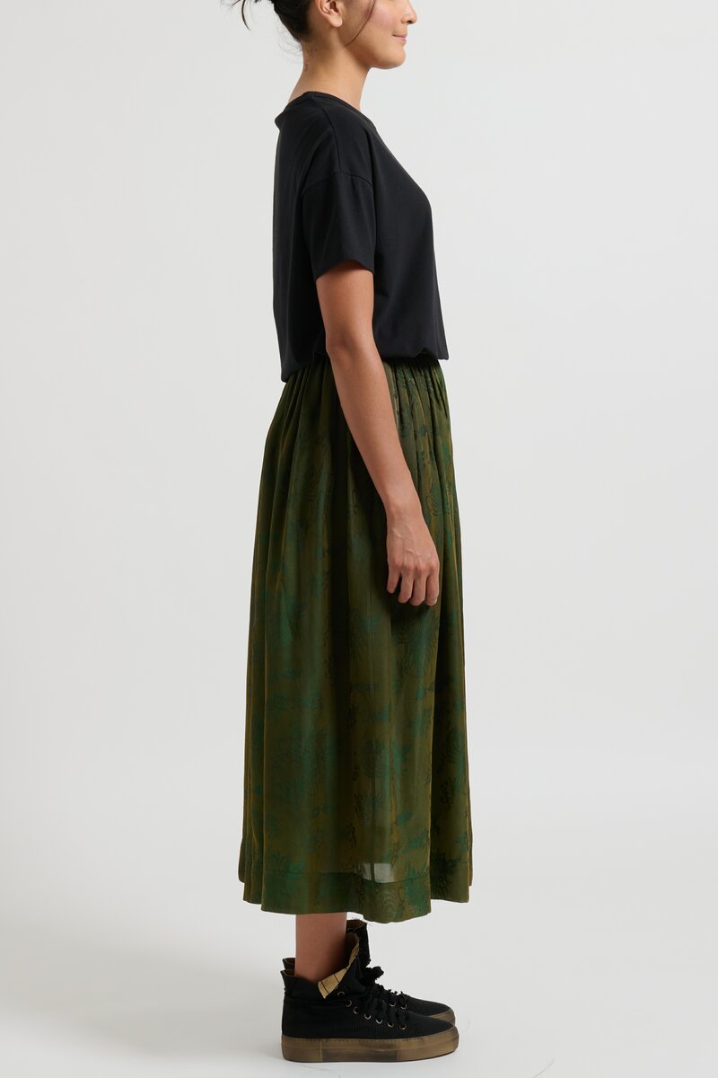 Uma Wang ''Odette Gillian'' Skirt in Green & Tan	