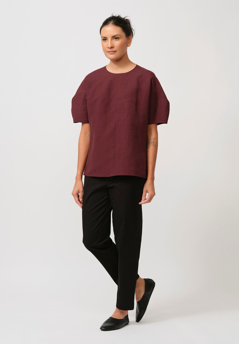 Jil Sander Washi Top in Chocolate Red-Brown	