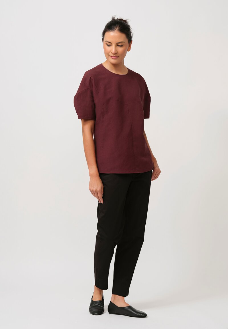 Jil Sander Washi Top in Chocolate Red-Brown	