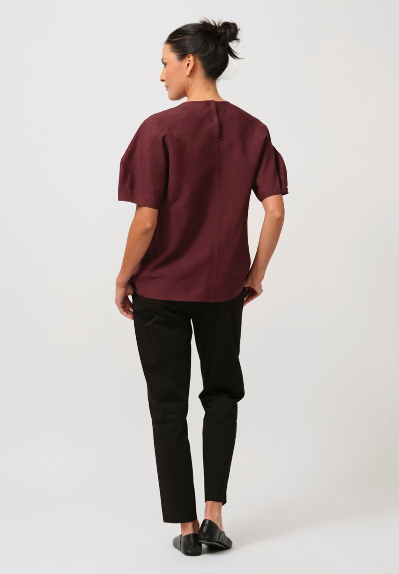 Jil Sander Washi Top in Chocolate Red-Brown	