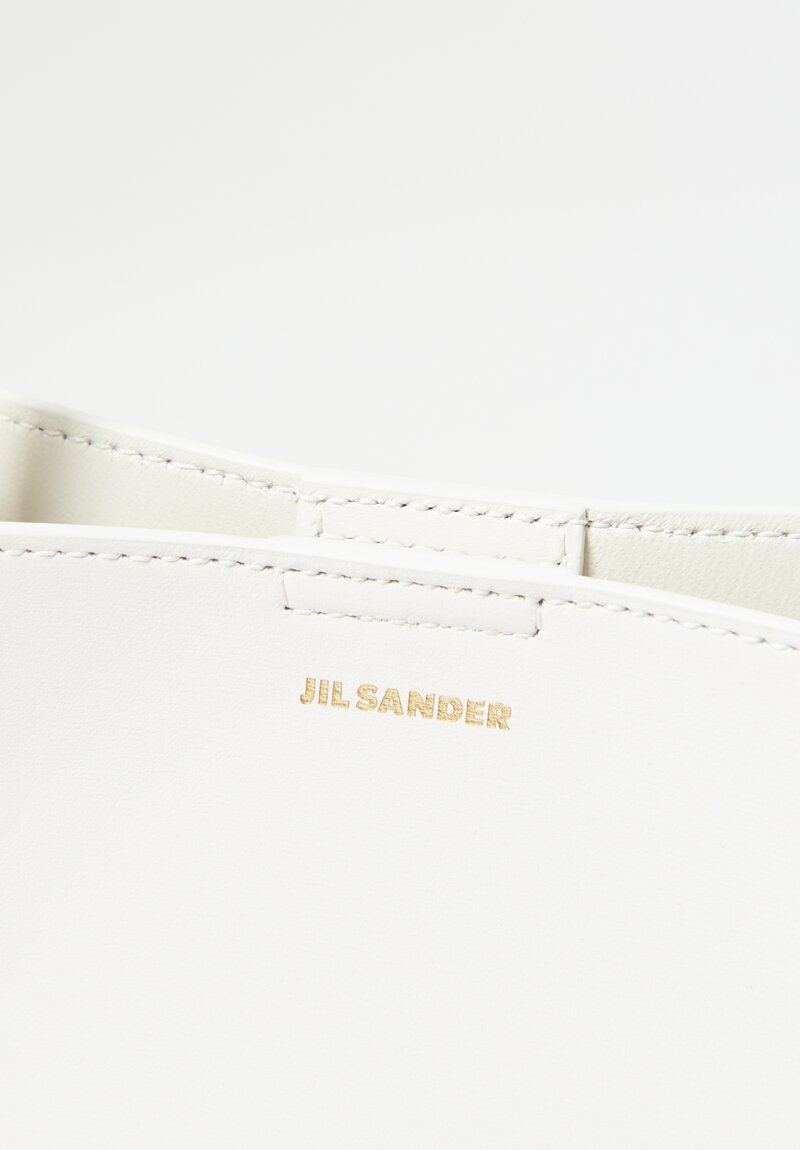 Jil Sander Leather Small Tangle Cross Body Bag Natural White	