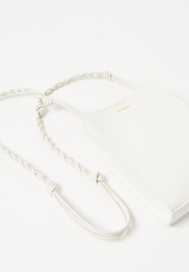 Jil Sander Leather Small Tangle Cross Body Bag Natural White	
