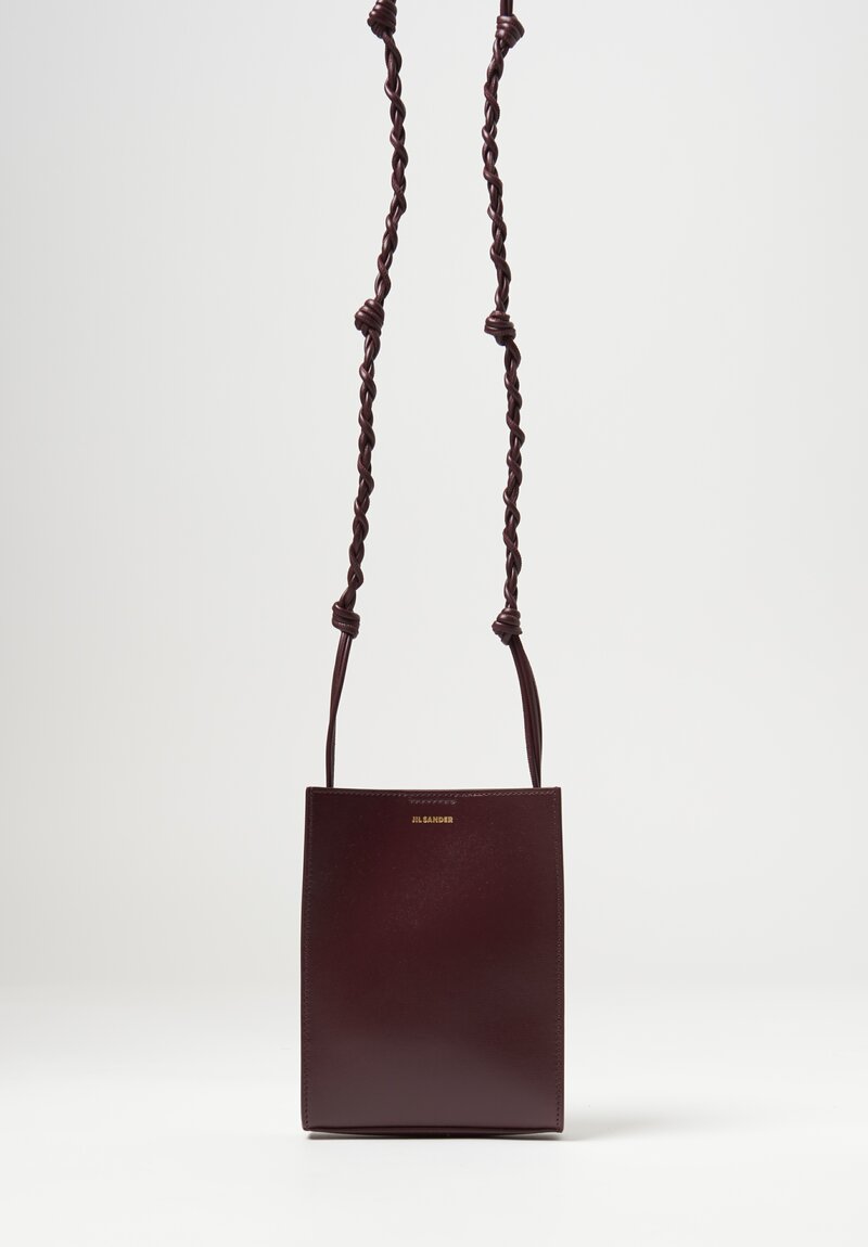 Jil Sander Leather Small ''Tangle'' Cross Body Bag in Ox Blood Red	