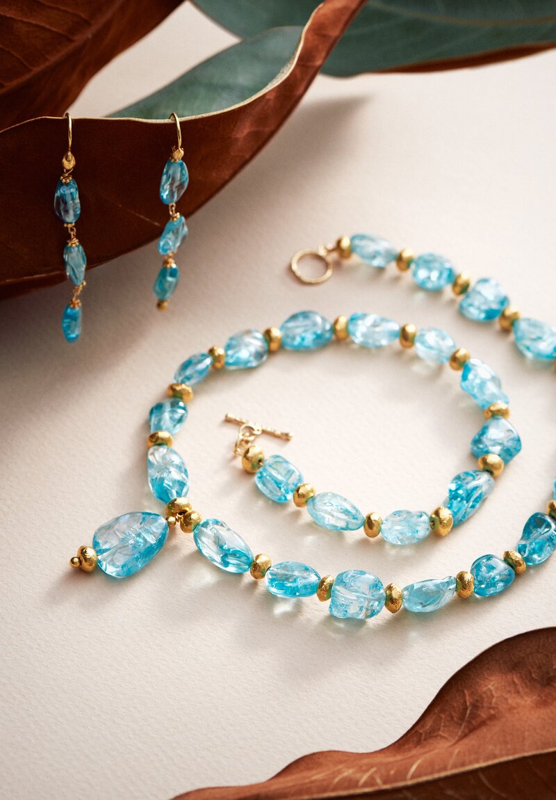 Greig Porter 18k, Blue Zircon Necklace	