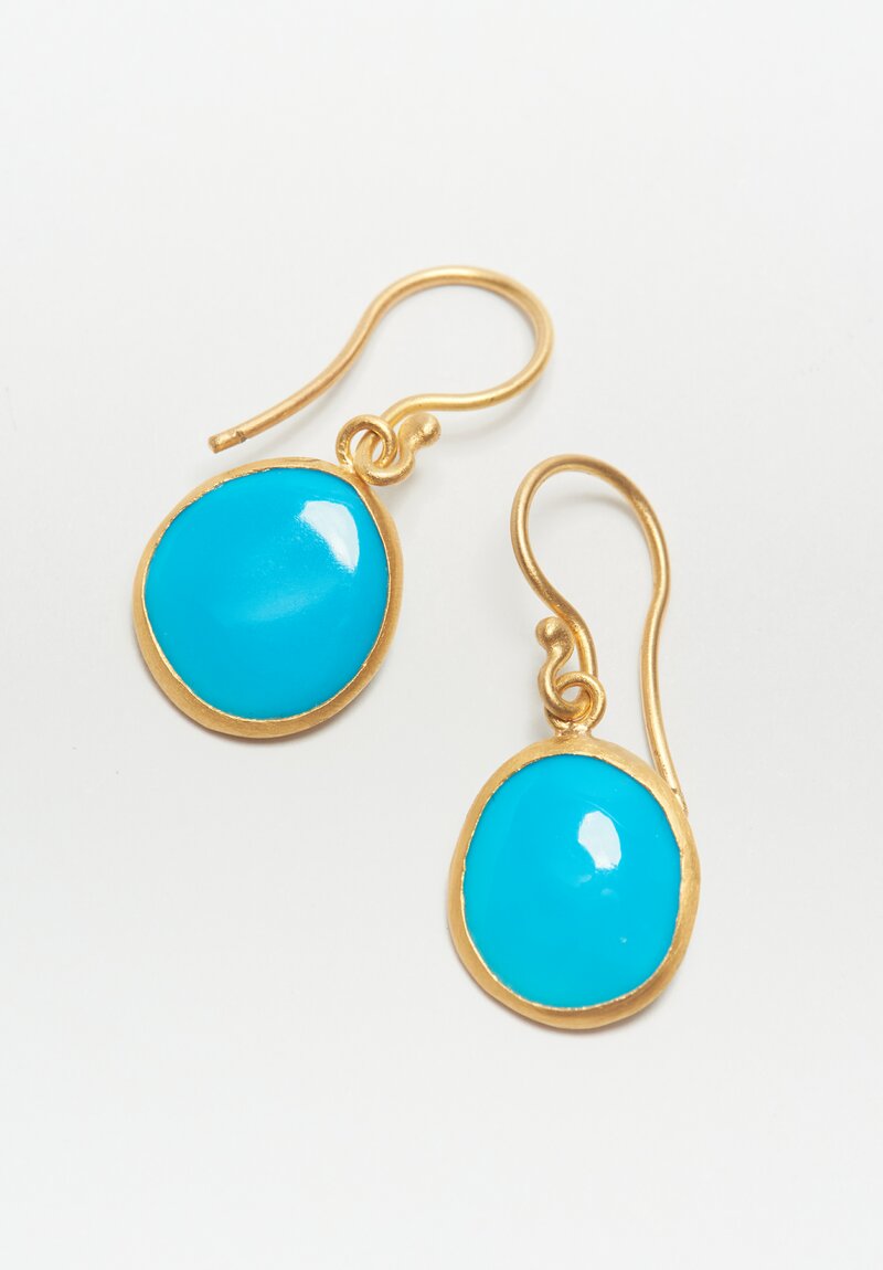 Lika Behar 24K, ''Karin'' Sleeping Beauty Turquoise Earrings	