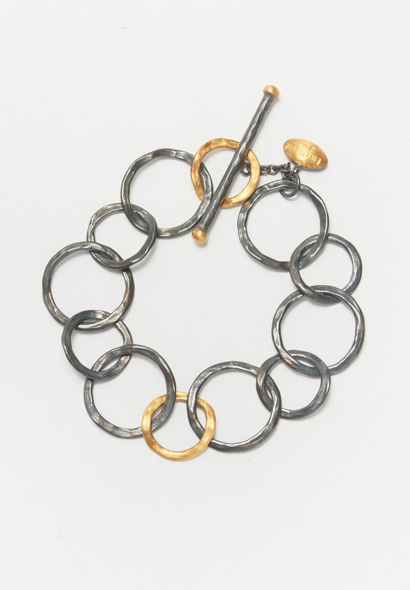 Lika Behar 24K Gold & Oxidized Silver ''Bubbles'' Bracelet	