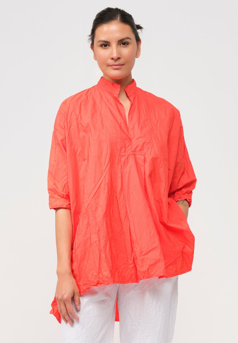 Daniela Gregis Washed Cotton Kora Top in Glow Red	