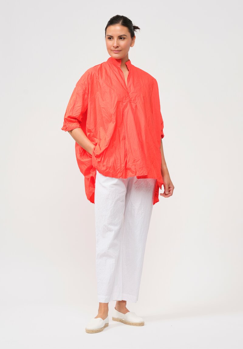 Daniela Gregis Washed Cotton Kora Top in Glow Red	