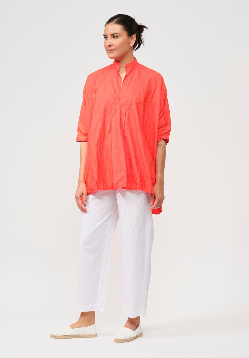 Daniela Gregis Washed Cotton Kora Top in Glow Red	