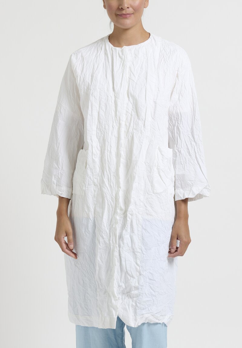 Daniela Gregis Cotton Cappotto Open Coat in Bianco White	
