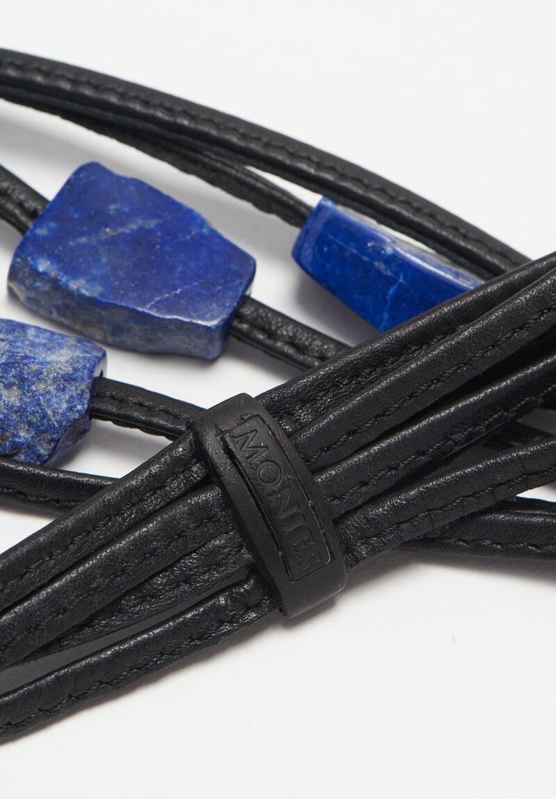 Monies Lapis Lazuli & Leather Necklace 	