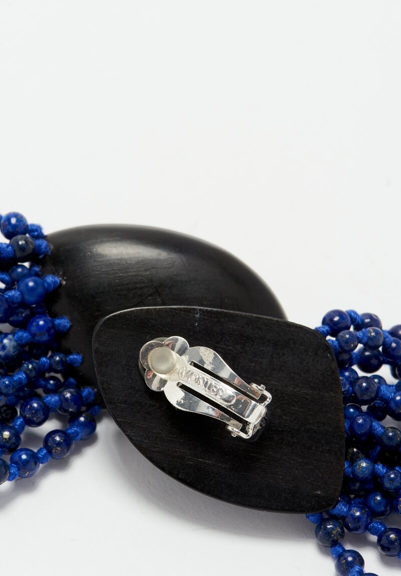 Monies Lapis Lazuli & Ebony Earrings 2.5 Inch	